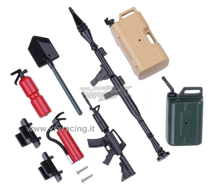 Mini accessori attrezzature militari per modelli Rock Crawler