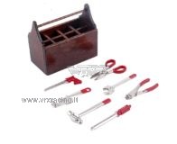 Mini cassetta in legno con attrezzi in metallo accessori per modelli Rock Crawler VRX